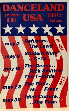 Item #3433 Original 1981 Punk Poster for a Roster of Seattle Bands at Danceland USA. PUNK...