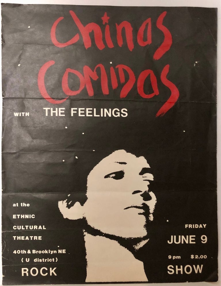Item #3434 Chinas Comidas with The Feelings -- Large Silkscreen Poster, Seattle 1978. PUNK UNDERGROUND -- Posters.