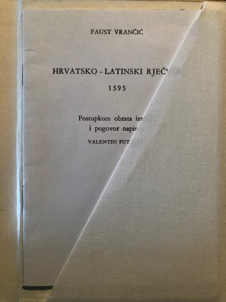 Dictionarium Quinque Nobilissimarum Europae Linguarum, Latinae, Italicae, Germanicae, Dalmatiae et Ungaricae.