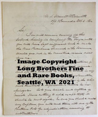Item #4808 Civil War Manuscript Orders from Commodore Charles Wilkes, West India Squadron aboard...