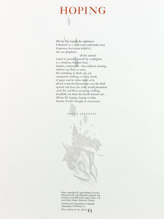 Levertov's Copy: Broadside Series Number 1: One Poem by Ten Modern Poets Chosen by Lee Engdahl