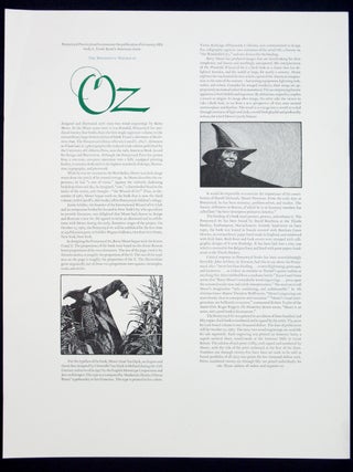 Item #4862 The Wonderful Wizard of Oz [Broadside Prospectus]. Pennyroyal Press
