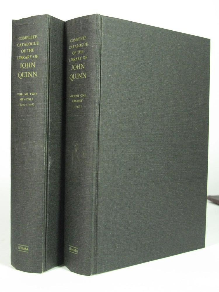 Item #4925 Complete Catalogue of the Library of John Quinn Sold by Auction in Five Parts With Printed Prices [In Two Volumes]. Books About Books - Auction Catalog.