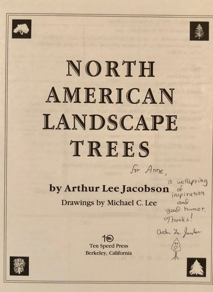 Item #498 North American Landscape Trees -- INSCRIBED copy. Arthur Lee JACOBSON.