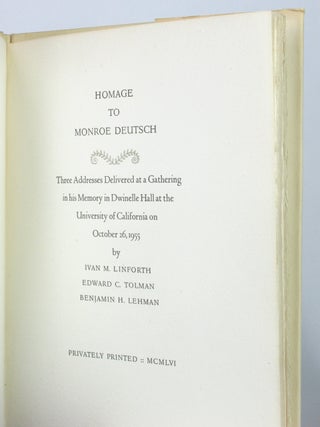Homage to Monroe Deutsch