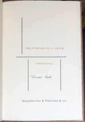 The Purpose of a Chair [One of 26 Signed Copies]
