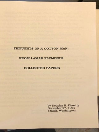 Thoughts of a Cotton Man: From Lamar Fleming's Collected Papers