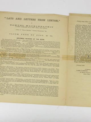 Lays and Letters from Linton (with Autograph Letter on Promotional Flyer)