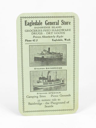 Item #5249 Eagle Harbor Time Card - Steamer Bainbridge. Eagle Harbor Transportation Company