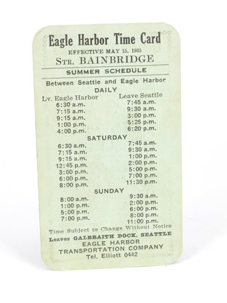 Eagle Harbor Time Card - Steamer Bainbridge