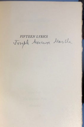 Fifteen Lyrics - SIGNED and inscribed