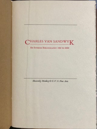 Charles van Sandwyk An Interim Bibliography 1983 to 2000