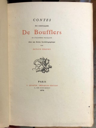 Contes du Chevalier De Boufflers de L'Académie Française