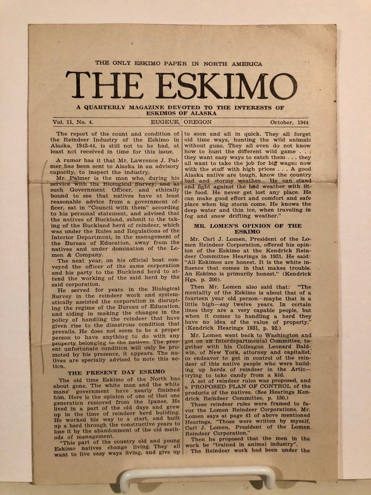 Item #53 The Eskimo; A Quarterly Magazine Devoted to the Interests of Eskimos in Alaska. C. L. (Clarence Leroy ANDREWS.