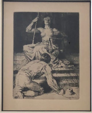 Item #5317 The Farmer Kneeling Before Justice - Limited Edition Print Signed by William Strang....