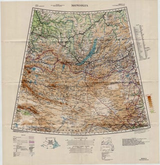 Item #5330 [Large Color WWII Map of] Mongolia. Maps - Mongolia