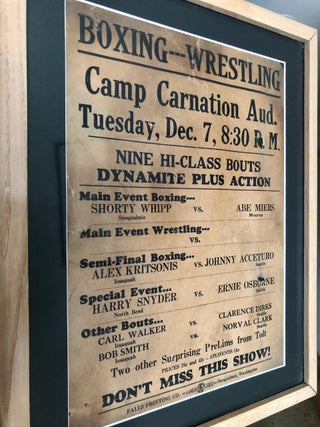 Item #5334 [Pacific Northwest Boxing Poster:] Boxing - Wrestling Camp Carnation Auditorium Nine...