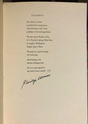 Portfolio of Three Small Press Publications that Won the 1983 Washington State Governor's Art Award for Small Presses: ASHES (Philip Levine/Graywolf Press), REQUIEM (Sam Hamill/Copper Canyon Press) PURELY VISIBLE (Beth Bentley/Sea Pen Press & Paper Mill)