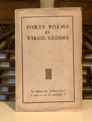 Item #5499 Forty Poems. Virgil GEDDES
