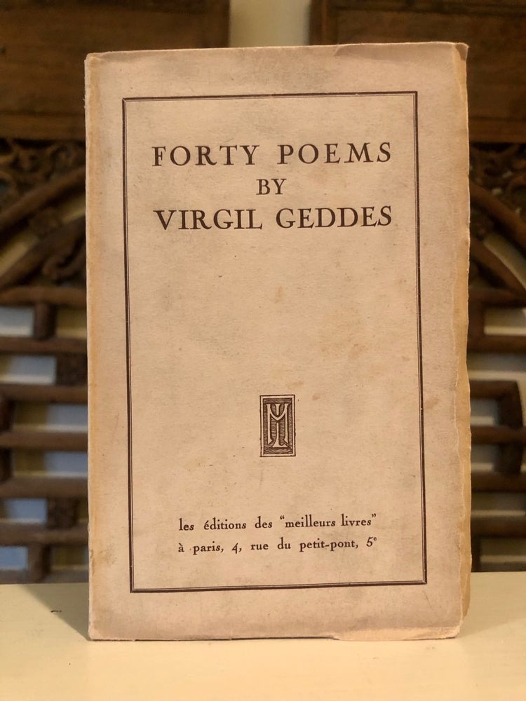 Item #5499 Forty Poems. Virgil GEDDES.