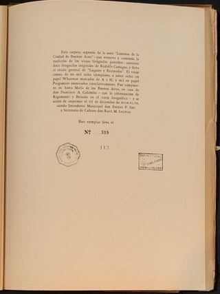 Laminas de la Ciudad de Buenos Aires Lugares y Recuerdos. Litografias Originales de Rodolfo Castagna