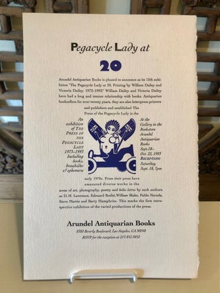 Item #5550 Pegacycle Lady at 20 An Exhibition of THE PRESS OF THE PEGACYCLE LADY 1973-1993...