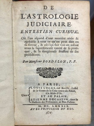 De L'Astrologie Judiciaire Entretien Curieux