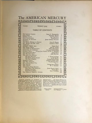 The American Mercury Volume 1 Number 1 January 1924 - One of 200 "Large Paper" Copies in Vellum