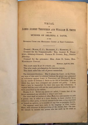 A Condensed Report of the Trial of James Albert Trefethen and William H. Smith for the Murder of Deltena J. Davis in the Superior Court of Massachusetts