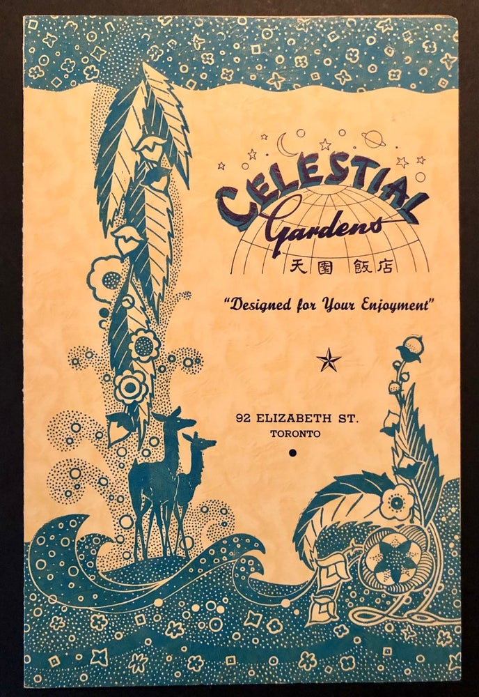 Item #6237 Menu for Celestial Gardens Chinese Restaurant in Toronto, Ontario "Designed for Your Enjoyment" FOOD, DRINK - Restaurant Menus.
