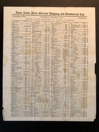 Item #6240 Saint Louis Price-Current Shipping and Commercial List. Vol. VI - No. 1. OPIUM TRADE