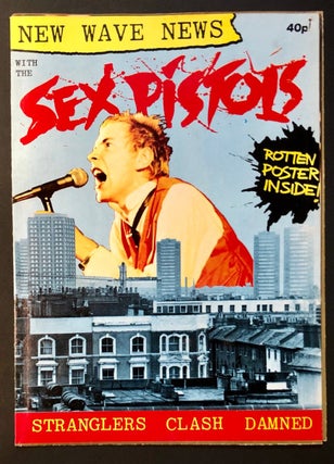 Item #6249 New Wave News with the Sex Pistols featuring large Johnny Rotten [Lydon] Poster....