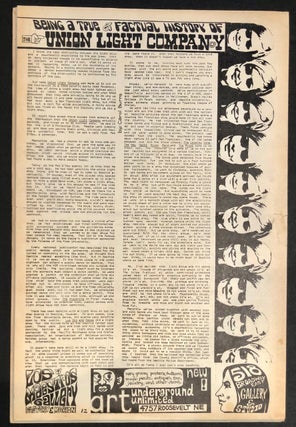 Helix Vol. I No. 2. March 13, 1967 Featuring Jacques Moitoret Masthead; Printed Black-and-White; Article on History of the Union Light Company