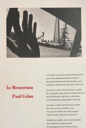 In Memoriam Paul Celan [Signed Limited Edition Poetry Broadside]