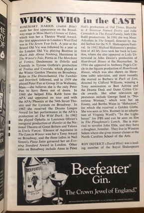 Playbill Vol. 86 no. 2, February 1986: Hay Fever at The Music Box