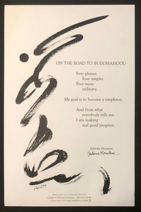 Item #6497 On the Road to Buddhahood [Signed Poetry Broadside Limited to 50 Copies]. Judevine...