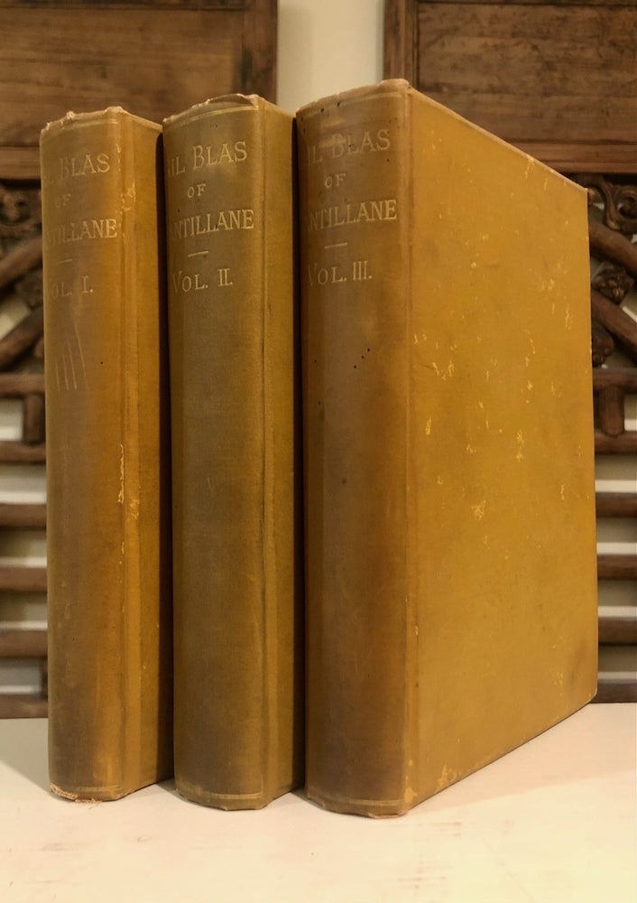 Item #6508 The Adventures of Gil Blas of Santillane [In Three Volumes]. biographical, critical notes, Alain Rene Tobias Smollett LE SAGE, George Saintsbury, trans., with.