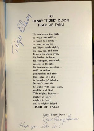 Item #6578 Tiger of Taku - SIGNED copy. Carol Beery DAVIS