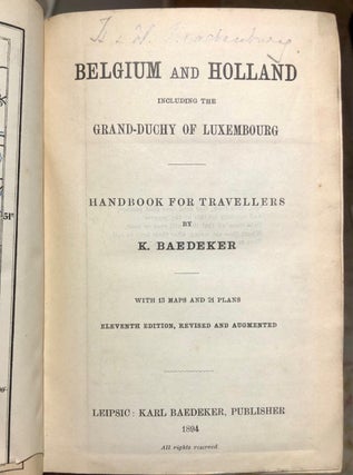 Belgium and Holland including the Grand-Duchy of Luxembourg: Handbook for Travellers