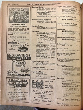 Telephone Directory Seattle and Vicinity May 1937