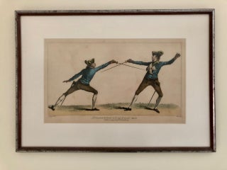 Four Hand-Colored Fencing Prints from "L'Ecole des Armes" (1763) Handsomely Framed