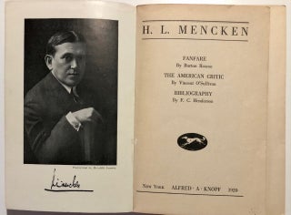 H. L. Mencken: Fanfare, The American Critic, Bibliography