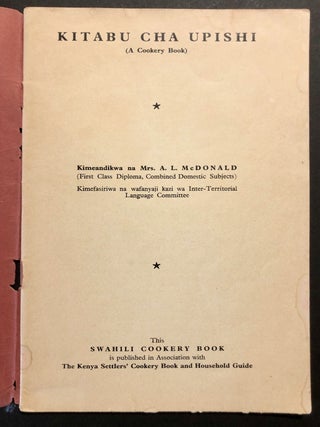 Kitabu Cha Upishi (A Swahili Cookery Book)