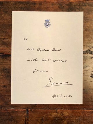 Item #7067 A King's Story The Memoirs of the Duke of Windsor - WITH Autograph Note From Edward....