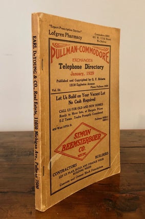 Item #7125 Pullman - Commodore Exchanges Telephone Directory Vol. 54 January, 1929. Telephone...