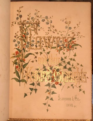 Item #7187 Flowers and Their Kindred Thoughts [Victorian Illuminated Gift Book]. M. A. BACON,...