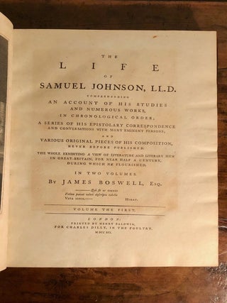 The Life of Samuel Johnson, LL.D Comprehending an Account of His Studies and Numerous Works, in Chronological Order ... in Two Volumes.