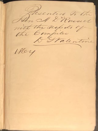 Manual of the Corporation of the City of New-York 1864 - INSCRIBED Presentation Copy