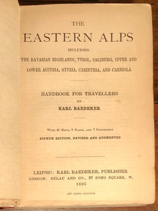 Eastern Alps: Handbook for Travellers