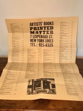 Printed Matter Inc. Artists´ Books, Catalogue October 1977 WITH Large Poster/Order Form